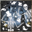 Halloween Window Stickers | Large Skeleton, Ghost, Bat & Spider Web, 9 Pack