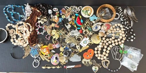 Lot Of Vintage & Modern Costume Jewelry Necklaces Bracelets Pins Brooches