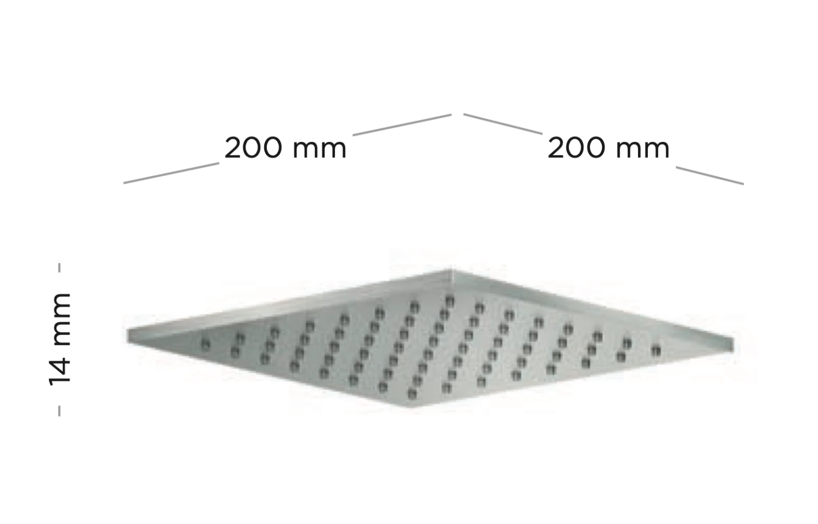 MGS SO609-M Shower Head Square MATTE STAINLESS STEEL New in Box!