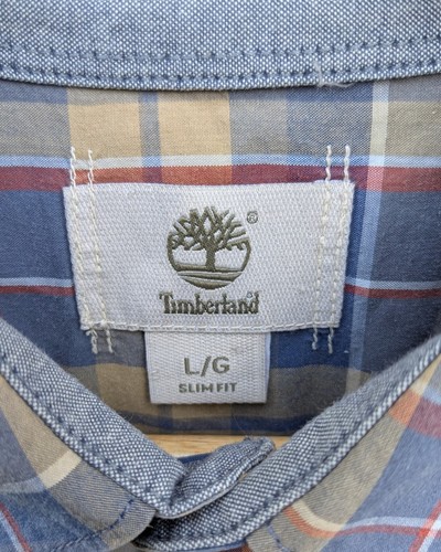 Timberland checked blue, long sleeved shirt- large slimfit - Picture 5 of 11