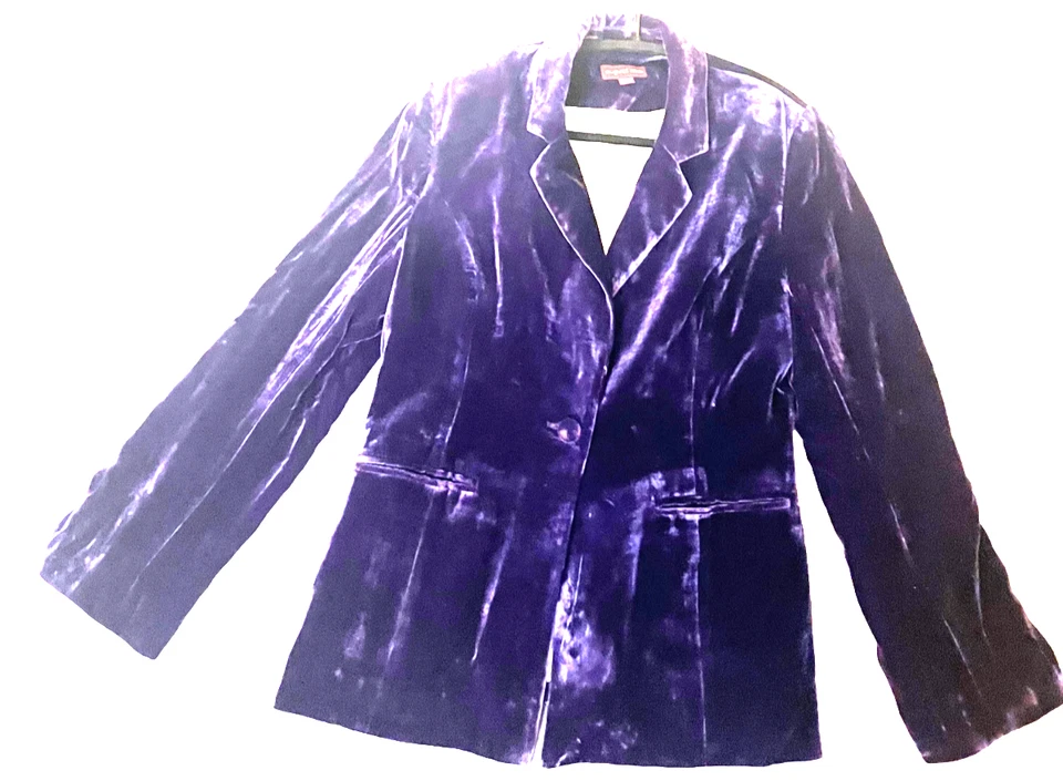 Chaqueta de terciopelo de seda púrpura de lujo AUGUST SILK para dama talla UK 14 NUEVA CON ETIQUETAS Foto 3 de 4