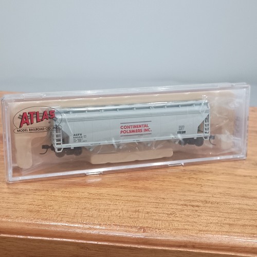 ATLAS N Scale 50 000 632 ACFX 5250 Continental Polymers #59350 4-Hopper Car NOS  - Picture 17 of 17