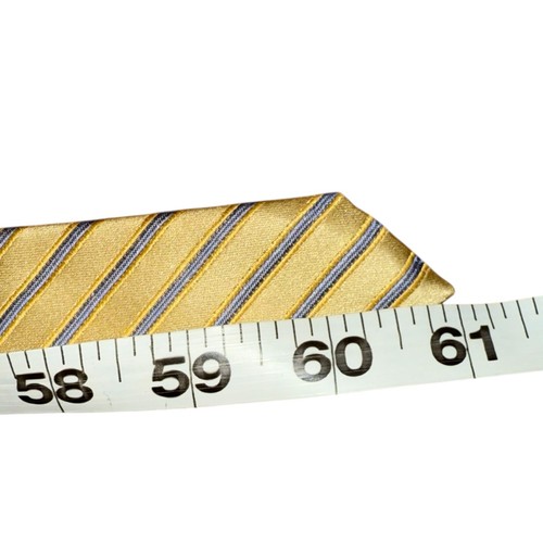 Corbata de seda Jones New York dorada azul a rayas diagonales 61” x 3,75” corbata para hombre - Imagen 6 de 8