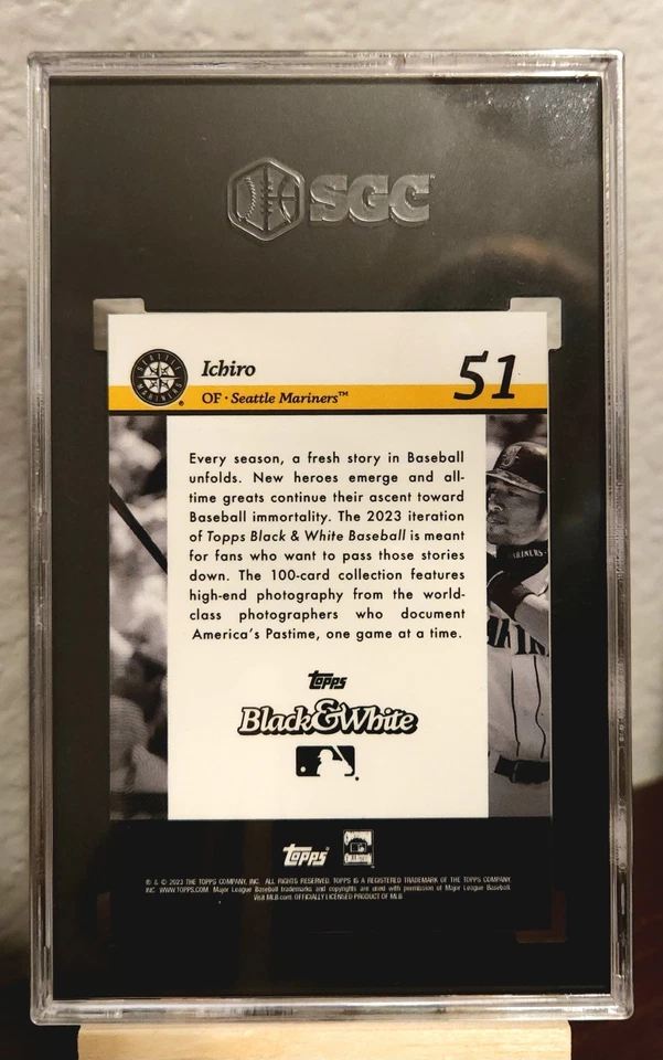 Ichiro Suzuki - 2023 Topps Black & White #51 Seattle Mariners - SGC Graded 9.5 - Image 4 of 4