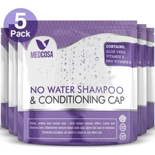 No Rinse Shampoo Caps - Waterless Shampoo and Conditioner Hair Wash Cap - Dry Ha