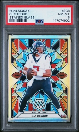2024 PANINI MOSAIC STAINED GLASS #SG8 CJ STROUD PSA 8