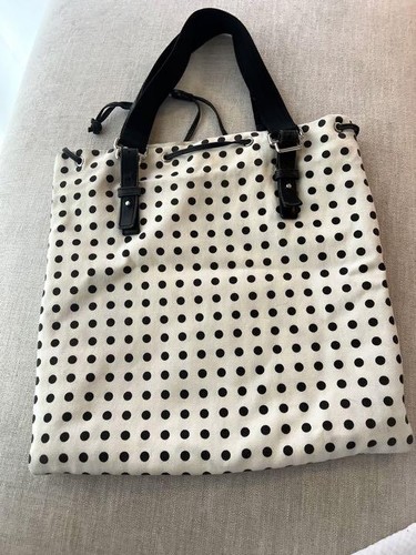 YSL dot tote bag Handbag Cotton A4 storage YVES SAINT LAURENT Authentic - Picture 6 of 9