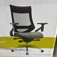 Gray Bonded Leather Mid- Back Multifunction Office Chair Workpro