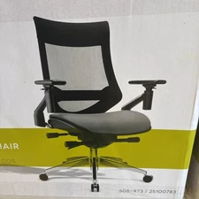 Gray Bonded Leather Mid- Back Multifunction Office Chair Workpro