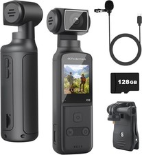 4K Body Camera with External Microphone, Mini Video  Audio Pocket Cam