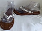 Mystique Leather Embelished Pearl Jeweled Thong Sandal Slip On Flip Flops Flat 8 — photo 2