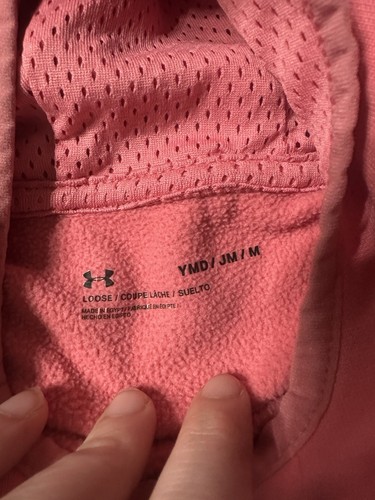 Under Armour Girls Pink Hoodie With Multicolor Logo Size Youth Medium - Picture 4 of 7