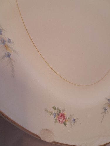 VTG HOMER LAUGHLIN EGGSHELL NAUTILUS FLORAL Gold Trim Platter H44N5 (A) - Picture 2 of 7