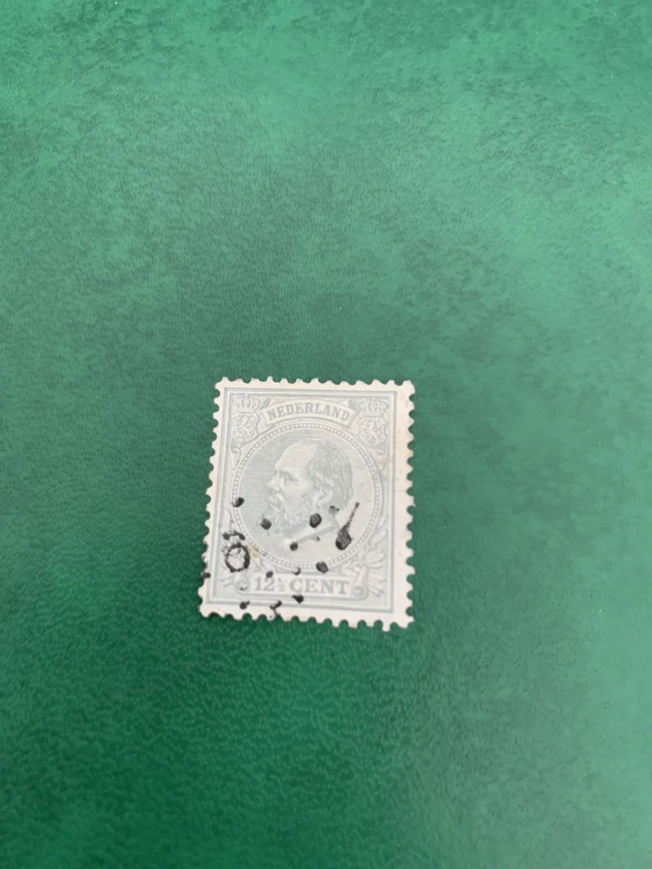timbre nederland 12 1/2 cent roi guillaume III 1872-1888 oblitéré - Photo 1/2