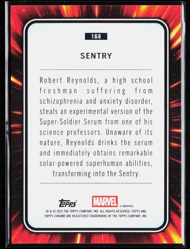 2025 Topps Chrome Marvel Sentry Spider Web /399 #168 - Imagen 2 de 10