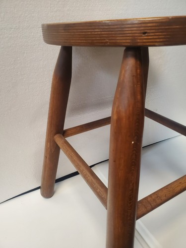 Vintage Solid Wood Stool 17 3/8” Tall - Picture 10 of 14