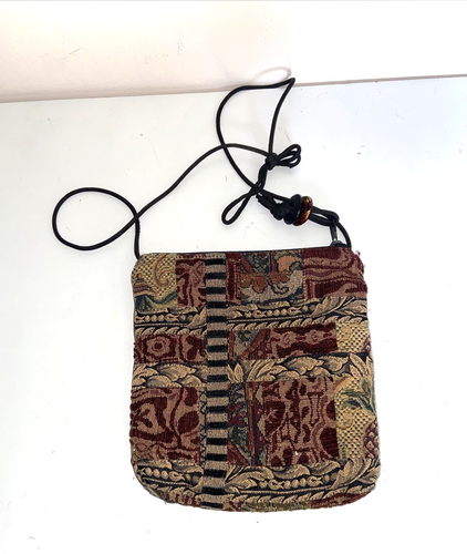 Vintage Rare Bag Carpet Bag Purse 70’s Boho Woven Tapestry Flaw - Picture 6 of 24