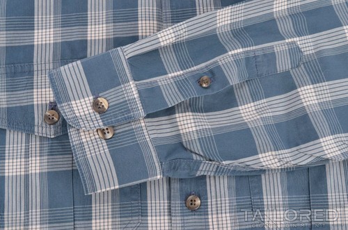 FILSON Blue Check 2 Pocket 100% Cotton Mens Casual Dress Shirt - LARGE - Picture 2 of 7