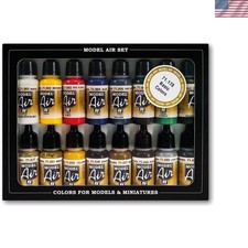 Acrylic Model Air Paint in 16 Colors - Vallejo 17ml Bottles for Precision