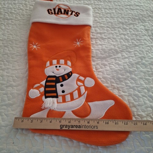 San Francisco Giants Weihnachtsstrumpf Baseball Schneemann bestickt groß gebraucht, in einwandfreiem Zustand - Bild 5 von 6