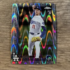 Roki Sasaki 2025 Topps Chrome Ray Wave Refractor Rookie RC Card #217
