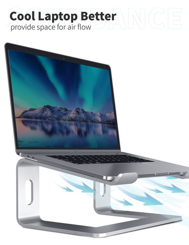 Laptop Stand Aluminum Computer Riser Ergonomic Laptops Elevator for Desk Metal - Afbeelding 4 van 8