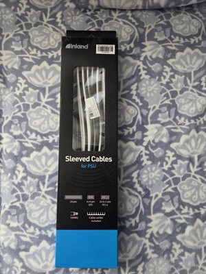Inland Sleeved PSU Cable Extensions Kit Black/white -24pin 4+4 EPS 2x 6+2 Pole