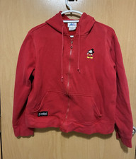 Disneyland Resort Red Full Zip Hoodie Mickey Mouse Womens XL Vintage 