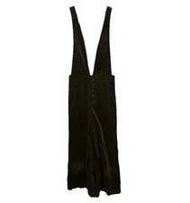 We the Free Womens Olive Green Old School Love Corduroy Wide Leg Overalls RETRO