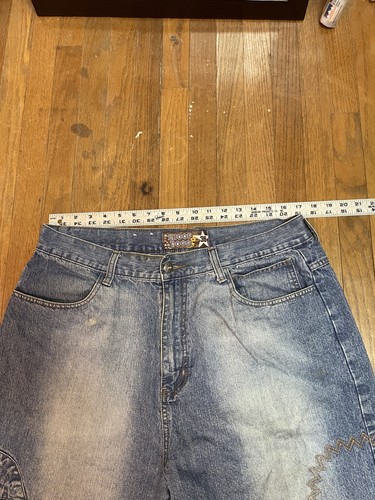 Pantalones cortos holgados vintage y2k Snoop Dog pierna ancha talla 36 bordado patinador grunge 349 - Imagen 7 de 8