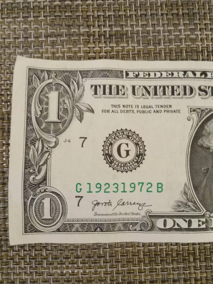 2007 A Washington Dollar Double Date Serial 1923 1972 Fancy $1 Banknote - Image 3 of 4