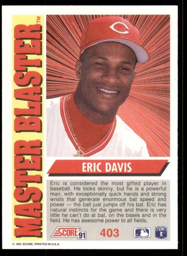 Puntuación #403 1991 Eric Davis - Imagen 2 de 2