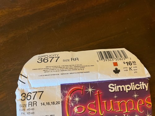 Simplicity 3677 Schnittmuster Gr. RR 14 - 20 Misses Kostüme Pirat Wench ungeschnitten - Bild 6 von 8