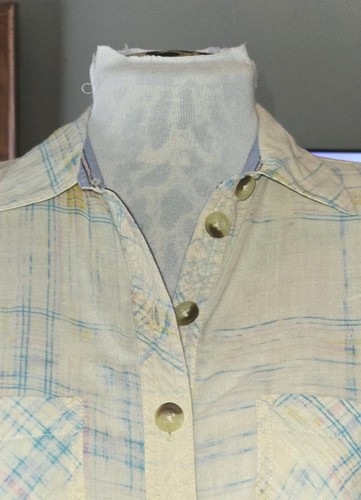 Free People Shore Vibes Distressed Plaid Printed Cotton Button Up Shirt Size XS - Bild 7 von 11
