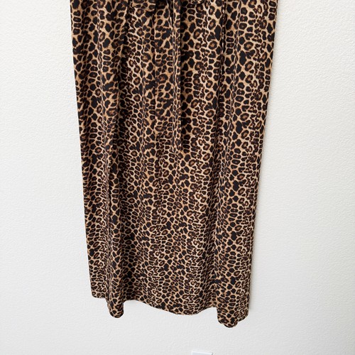 Lucky & Blessed Sz 2X Brown Leopard Print Double Side Slit Faux Wrap Maxi Skirt - Picture 6 of 12