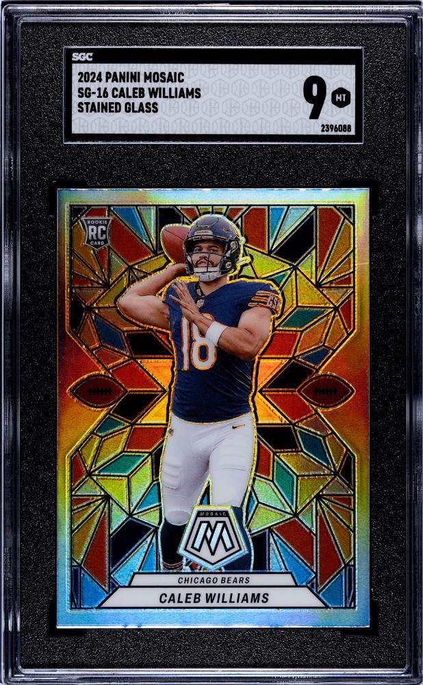 2024 MOSAIC STAINED GLASS SSP #SG16 CALEB WILLIAMS ROOKIE RC MINT 9 DA BEARS!