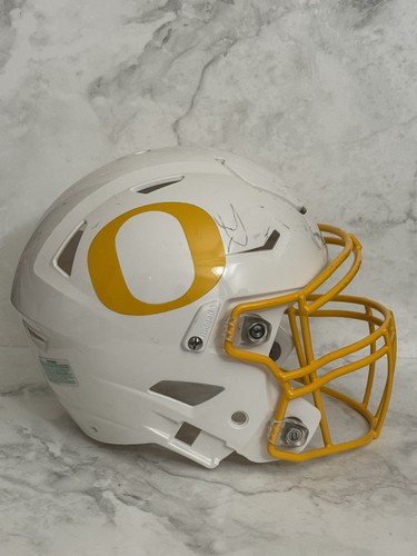 Oregon Duck Shell Print Oregon Ducks 2021 Team-Issued Football Helmet Shell White Yellow One ...