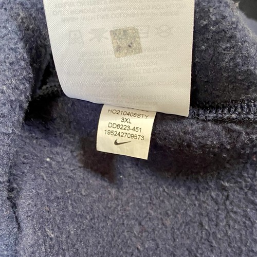 NIKE Just Do It Hoodie Men’s 3XL Navy Blue Green JDI Fleece Pullover Sweatshirt - Picture 8 of 9