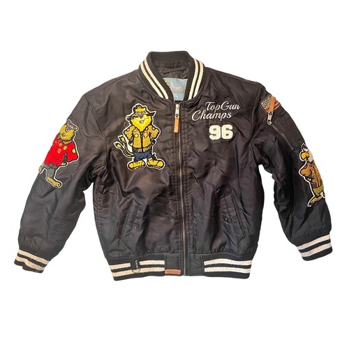 Top Gun Champs Bomberjacke Kinder Größe 12 - Leg dich nicht mit den Besten an - schwarz