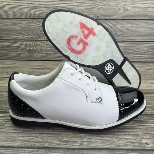 G/Fore Gfore G4 CAP TOE Golf Shoes Sneaker⛳️ Ladies US 7 ⛳️ Oxford White Black