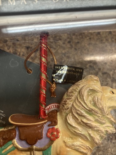 1988 retirado Kurt Adler Smithsonian carrusel león cebra árbol de Navidad adornos - Imagen 4 de 7