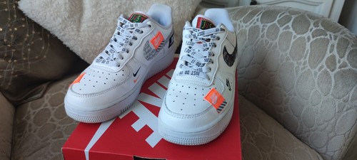 Nike Air Force 1 Just Do It Pack JDI White Black Orange AR7719-100 Uk Size 3 - Picture 3 of 10