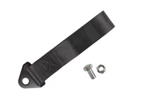 High Strength Racing Tow Strap Set for Front Rear Bumper Towing Hook Black