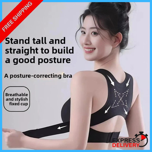 Women Posture Corrector Bra Wireless Back Support Lift Up Yoga Bra Shapewear