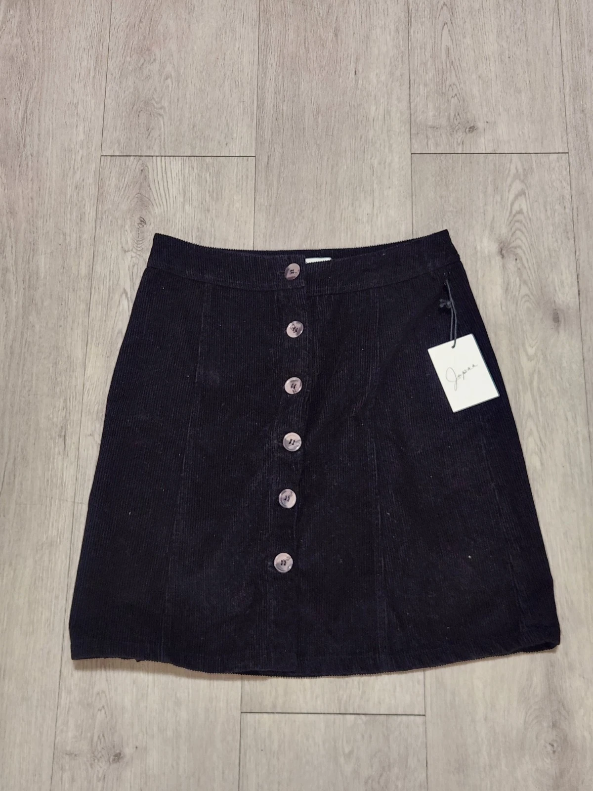 Japna Women's Black Cuordory Skirt Size Medium New with Tags 100% Cotton