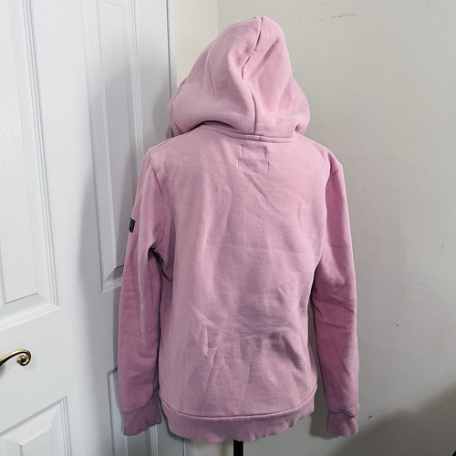 Superdry Womens Pink Fleece Multi Color Rhinestones US Size 6 Pullover Hoodie - Picture 3 of 12