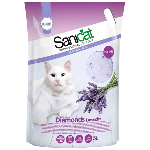 Sanicat Silica Gel Diamonds Litter Long Lasting Formula Lavender Fragrance 5L - Picture 1 of 2