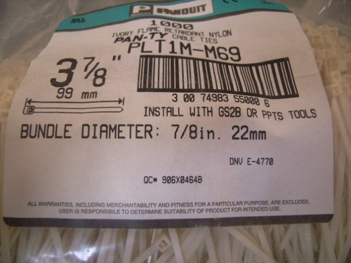 4 Zoll Kabelbinder, abschließbar, schwer entflammbar, Nylon Panduit PLT1M-M69 (Menge 100 - Bild 4 von 4