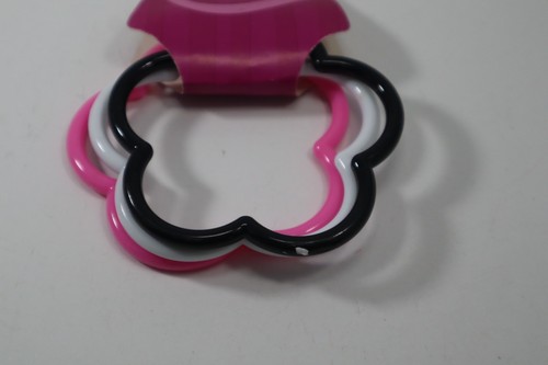 BD 3 pc set flower black white pink plastic bangle Bracelet Claire's Jewelry - Picture 3 of 5