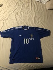 Brazil 1998 WC Away Soccer Jersey RIVALDO #10 Nike Men’s Large ULTRA RARE
